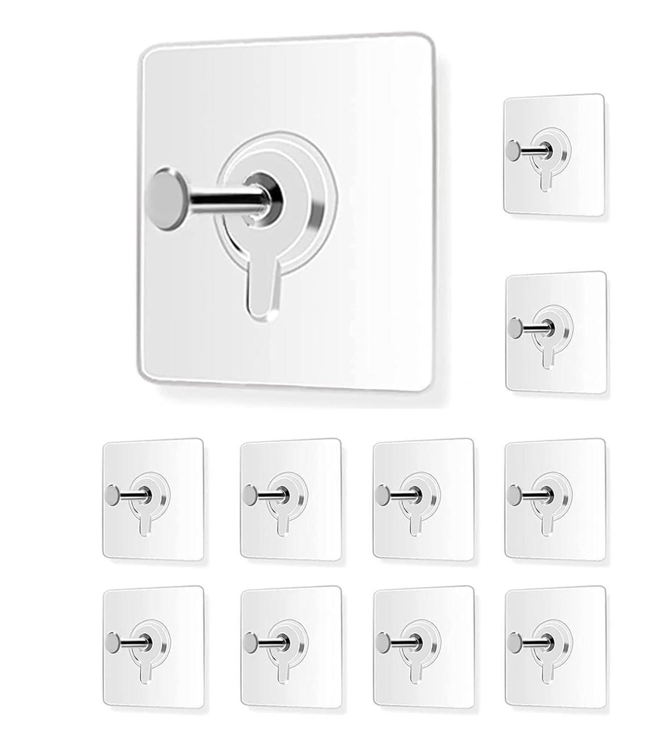 Self Adhesive Hooks for Wall Heavy Duty Strong Nail Free for Hanging Photo Frame Hook (Pack of 20/30)