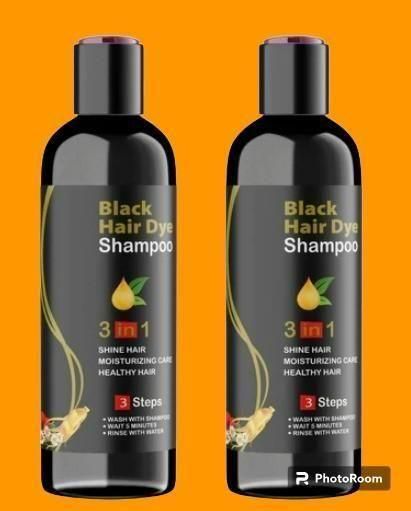 Unisex Instant Black Herbal Hair Dye Shampoo – 3-in-1 Grey Hair Coverage (Pack of 2 × 100 ml) Pack Of 2